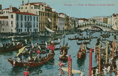 Canal Grande, Venedig. Postkarte von 1913. von Italian Photographer